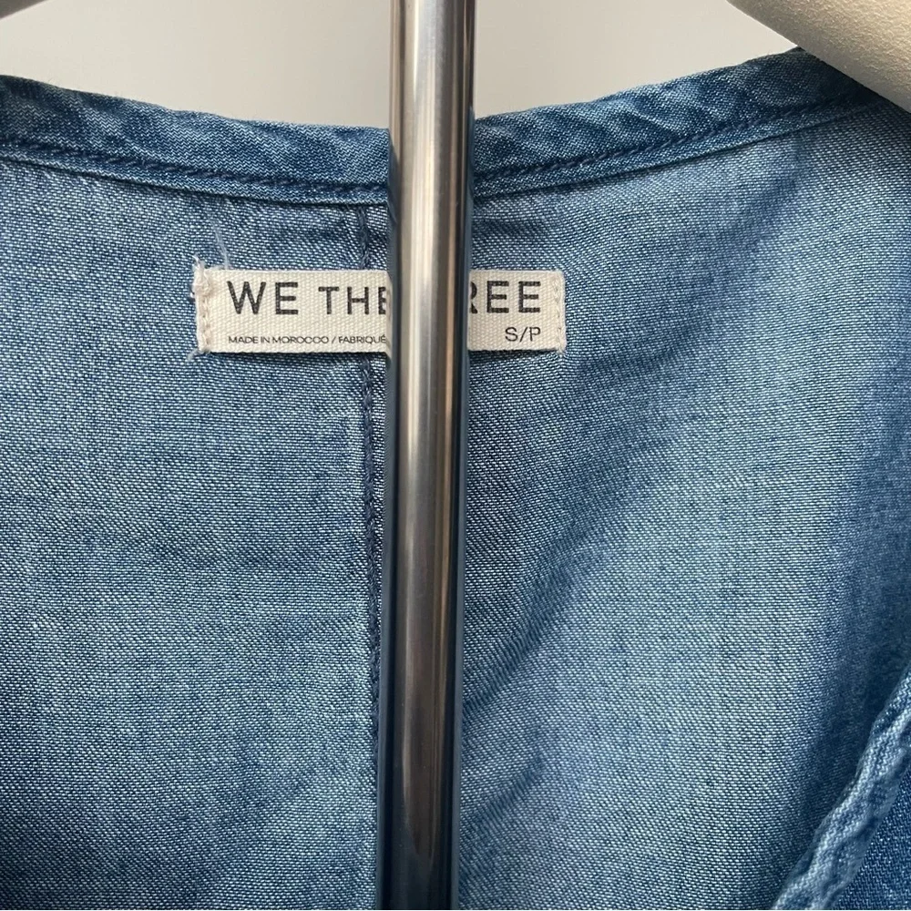 We The Free | Free People | Denim Chambray Henley Top Western Boho Casual